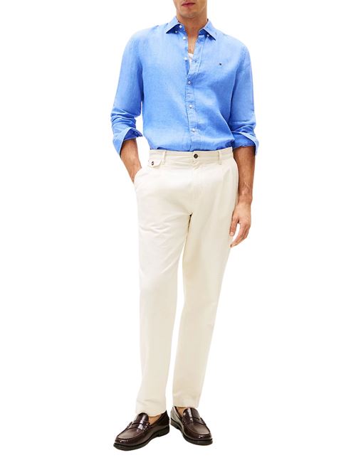 Camicia uomo azzurra in lino Tommy Hilfiger | MW0MW34602C30